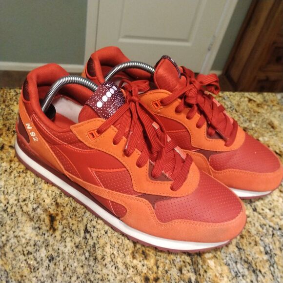 Diadora N92 Cherry Red Men's 9 Wm 11 Running Classic Sneaker - Picture 6 of 12